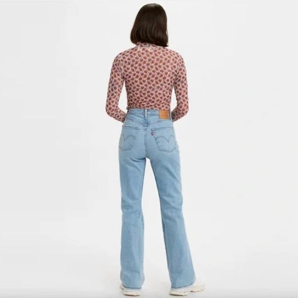 Levi's Ribcage Boot Cut Jeans Premium Distressed Edges Button Fly Women's 29 - Picture 2 of 13